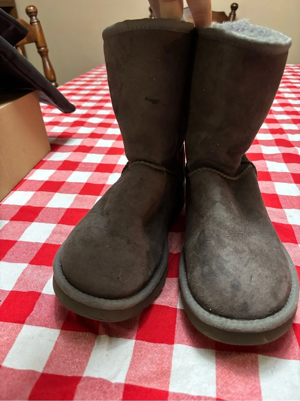 UGG Classic Short Plush-Lined Boots - Gray